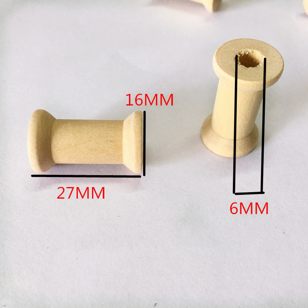 Embroidery Craft - 60 Pcs Bobbins Sewing Natural Wood