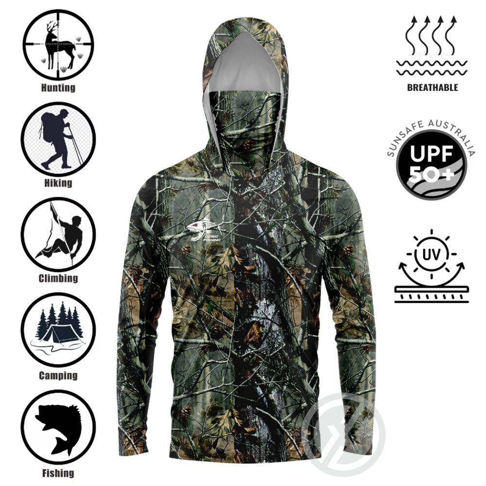 Embellish Knit - UPF50+ Hooded Fishing Shirt Built‑in Face