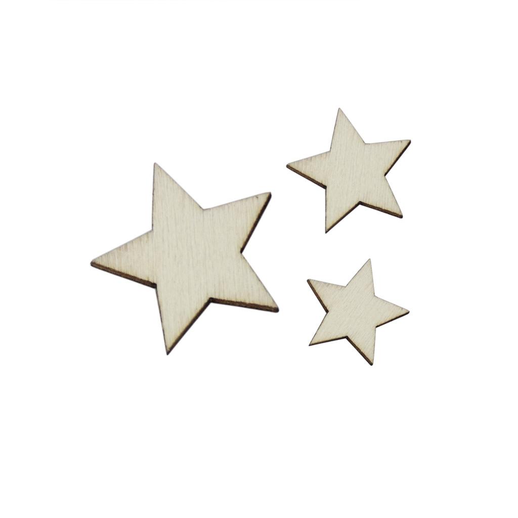 Craft Embellishment - Basswood Craft Star Slices Natural Wood
