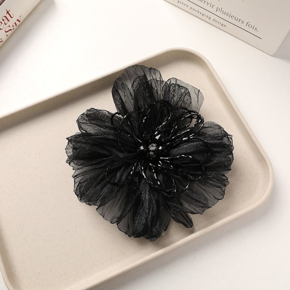 Crystal Mesh Fabric - Organza Fabric Flower Patch Beaded Flower