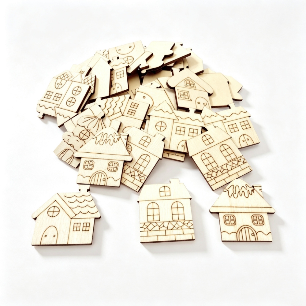 40mm 80mm Christmas Wood Ornam - Christmas Craft Embellishment review and price