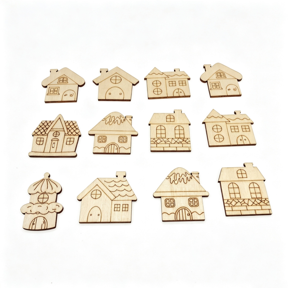 40mm 80mm Christmas Wood Ornam - Christmas Craft Embellishment review and price