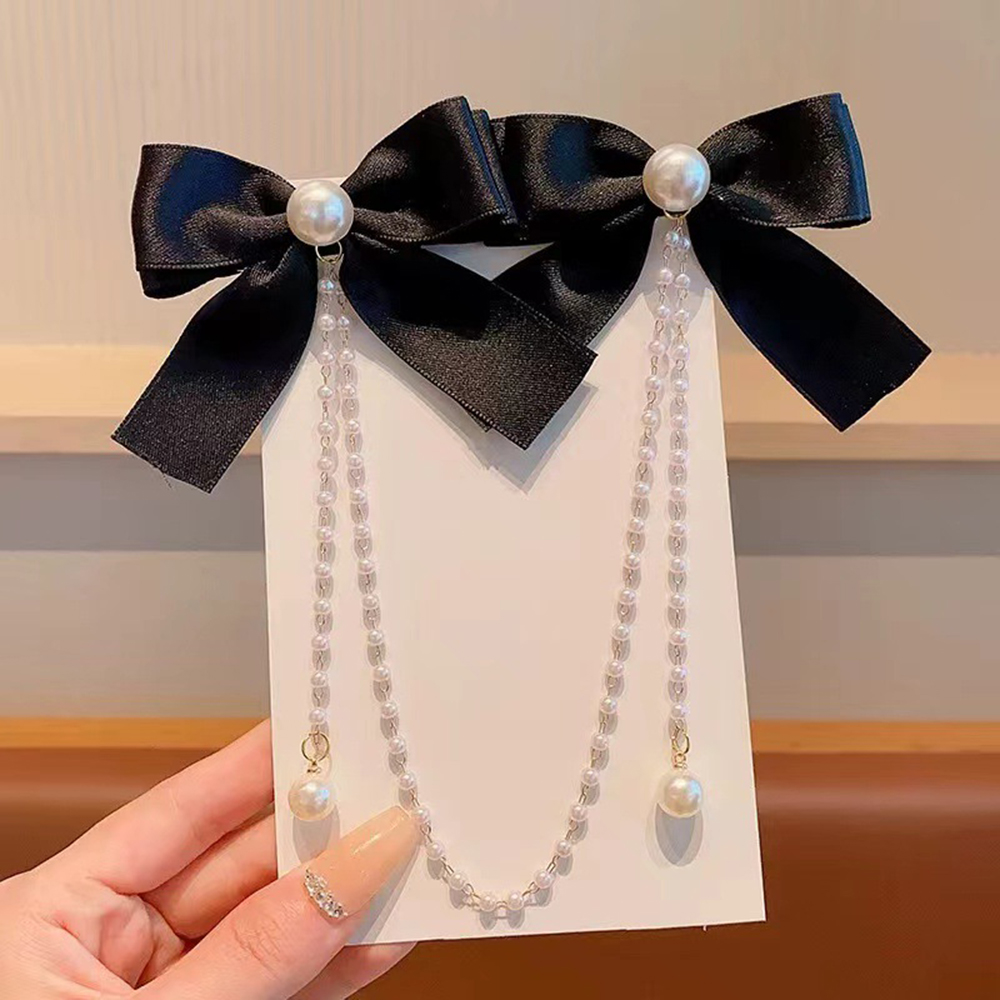 Children's Bow Hair Clip Baby  - Pearl Trim Chain review and price