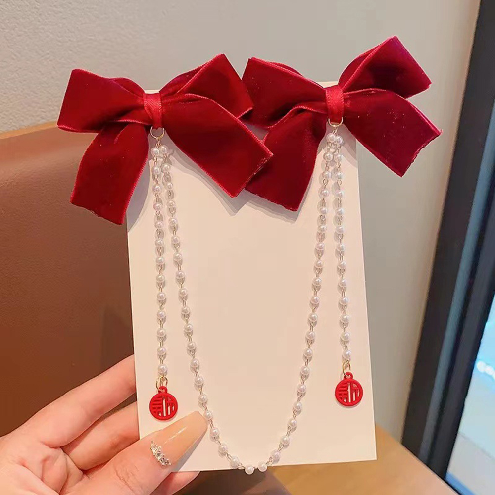 Children's Bow Hair Clip Baby  - Pearl Trim Chain review and price