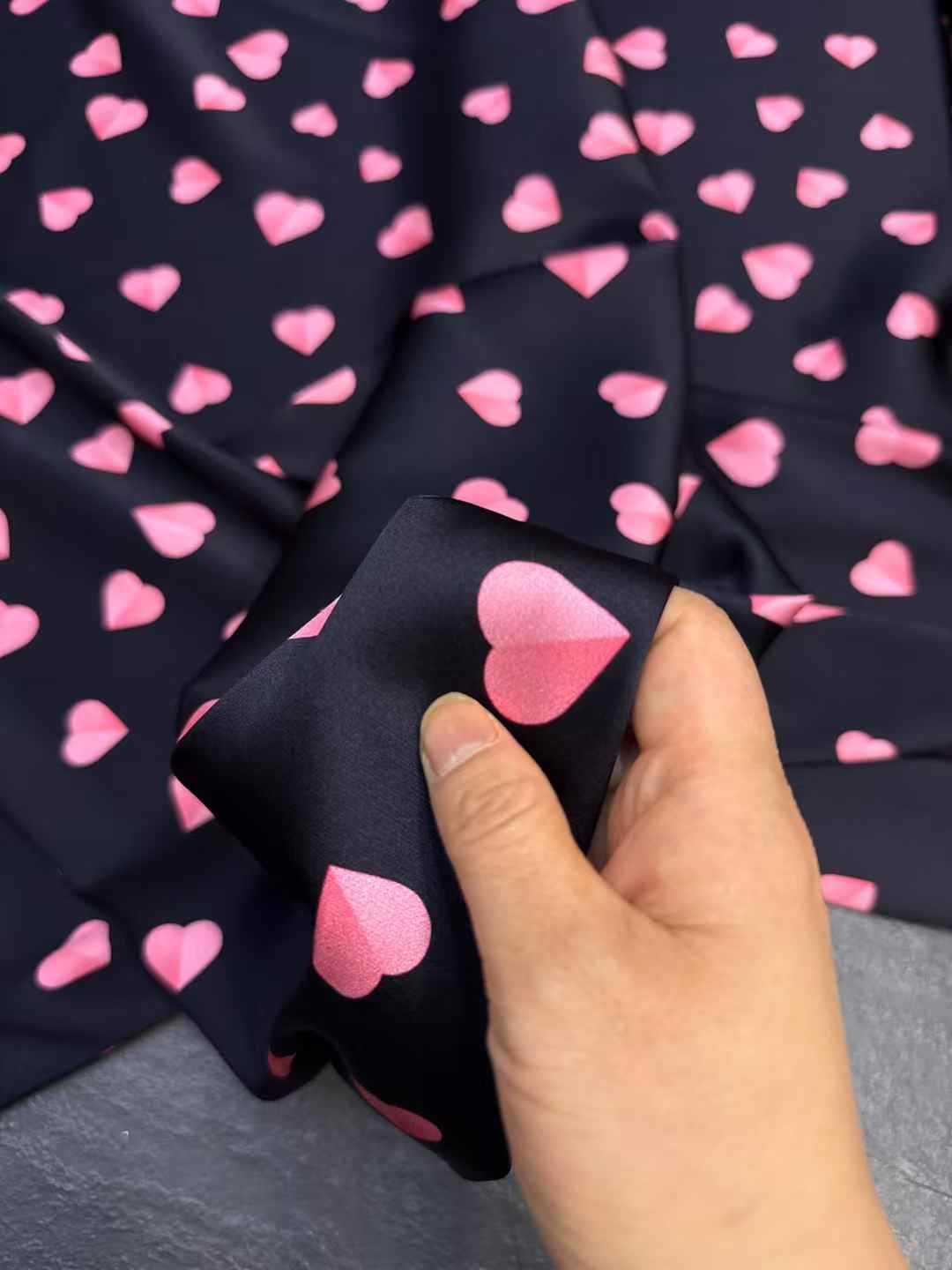 Pink Hearts Real Silk Fabric E - Crystal Mesh Fabric review and price