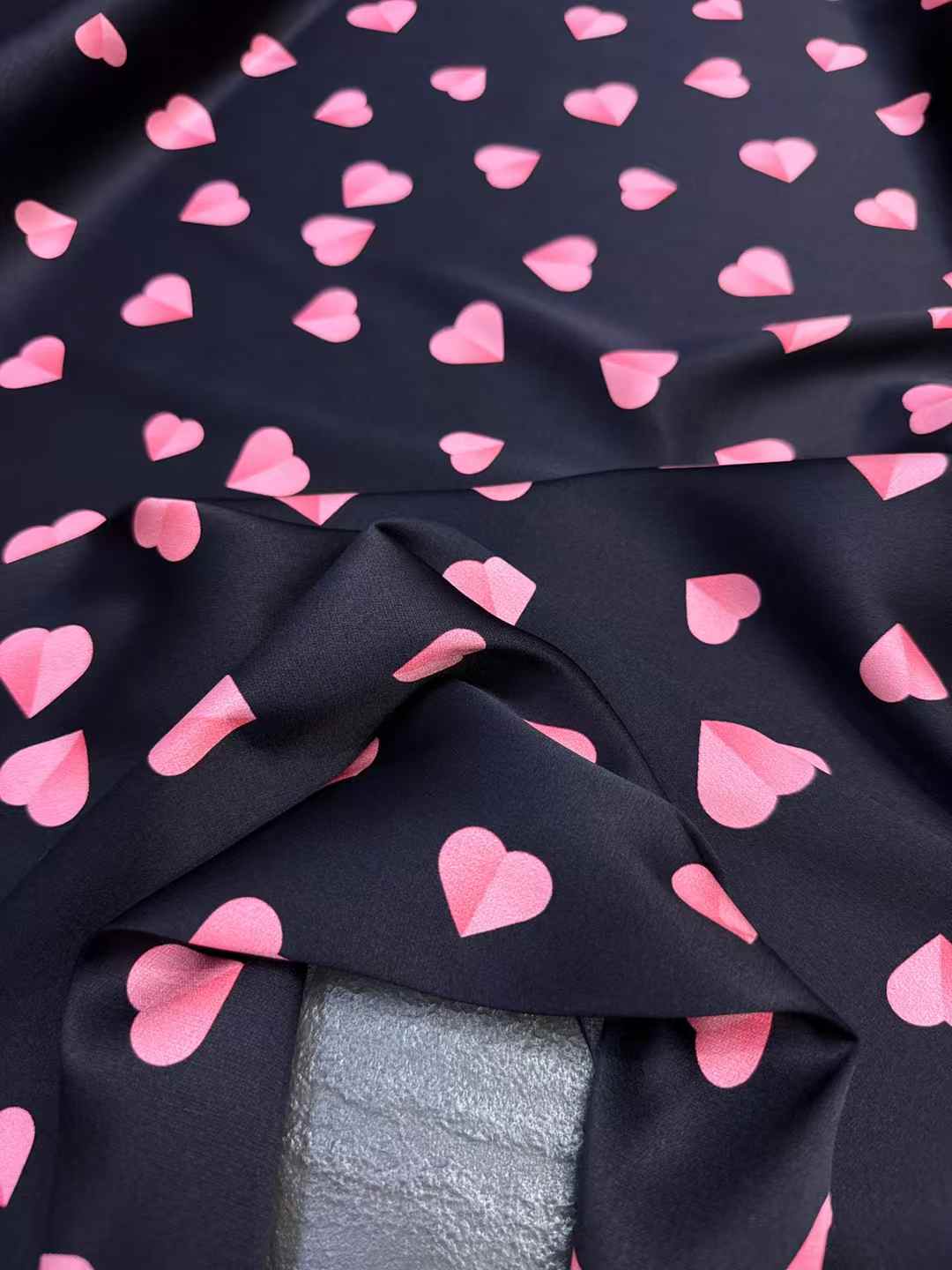 Pink Hearts Real Silk Fabric E - Crystal Mesh Fabric review and price
