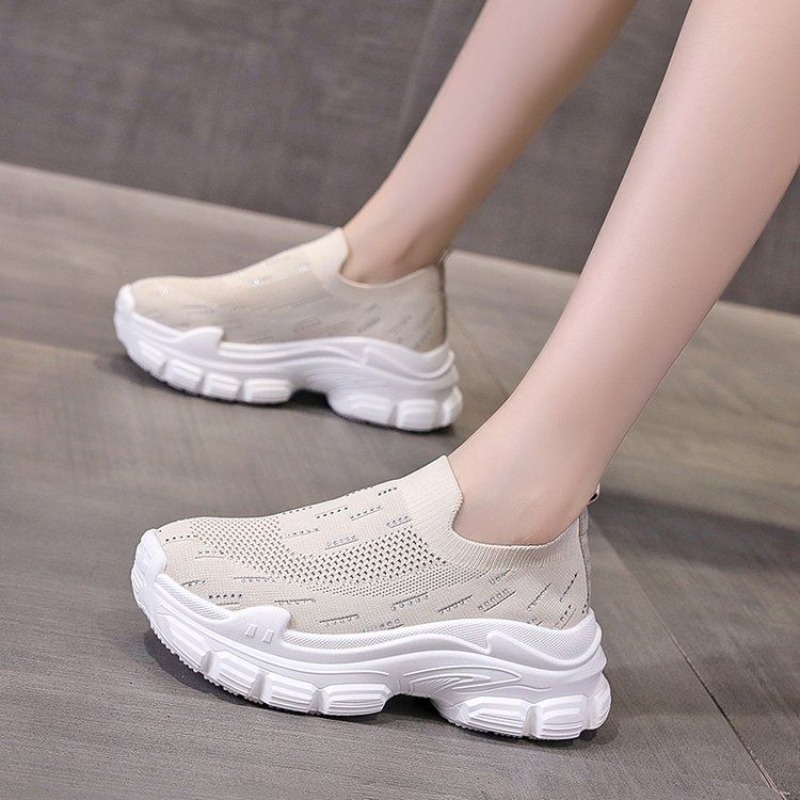 Women Platform Thick Sole Spor - Crystal Mesh Fabric review and price