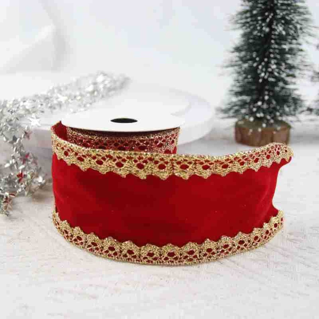 Fabric Wired Ribbon Velvet Shi - Velvet Ribbon Roll review and price