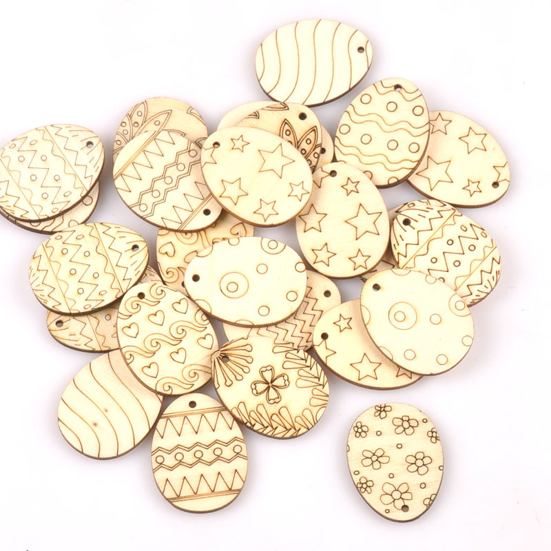 25Pcs Mixed Easter Egg Wood Cr - Embellishments For Scrapbooking review and price