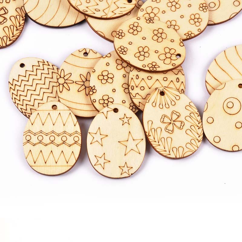 25Pcs Mixed Easter Egg Wood Cr - Embellishments For Scrapbooking review and price