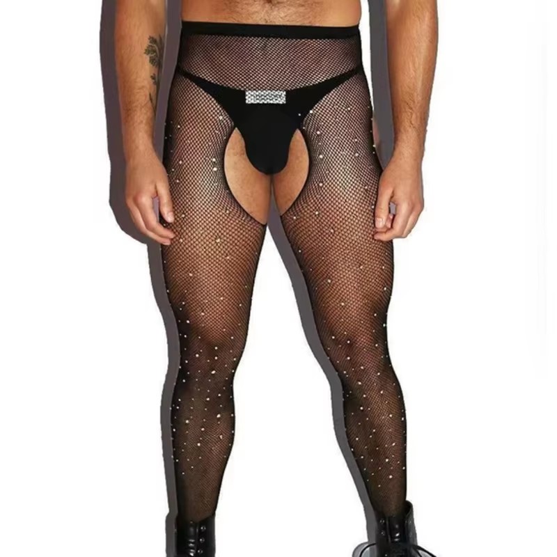 Men Hosiery Open Crotch Fishne - Crystal Mesh Fabric review and price