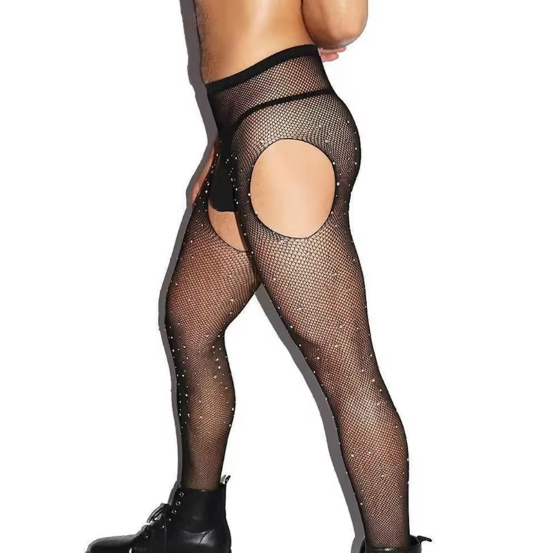Men Hosiery Open Crotch Fishne - Crystal Mesh Fabric review and price