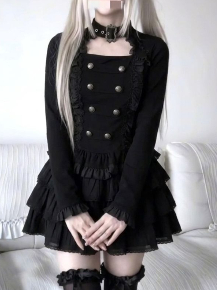 Gothic Harajuku Lolita 2-piece - Elastic Lace Trim review and price