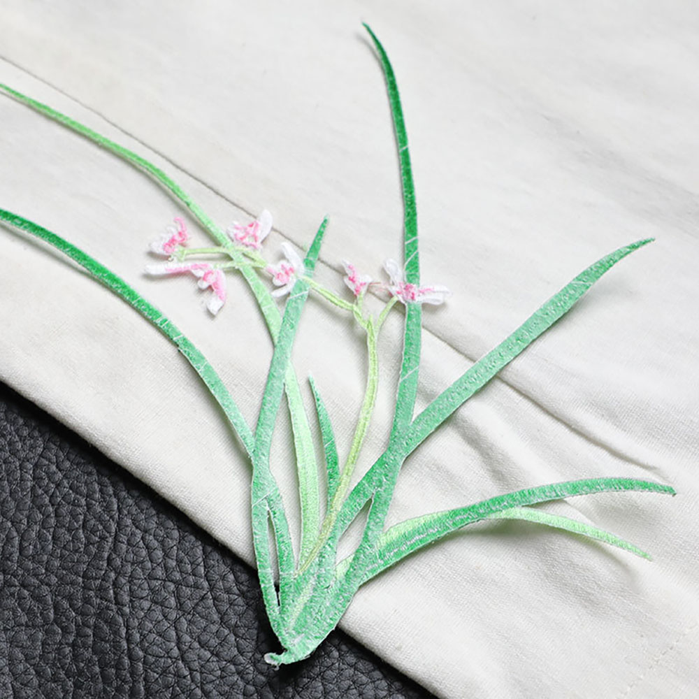 1 Piece 20CM X 18CM Orchid Emb - Applique Patch Flower review and price
