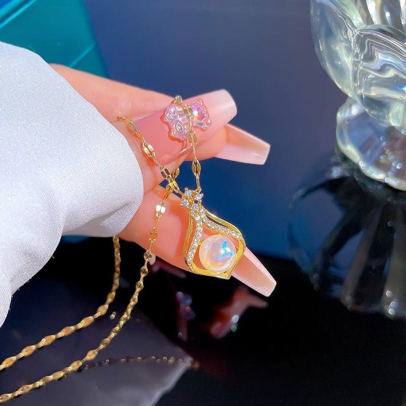 Elegant Women's K14 Gold Color - Pearl Trim Chain review and price