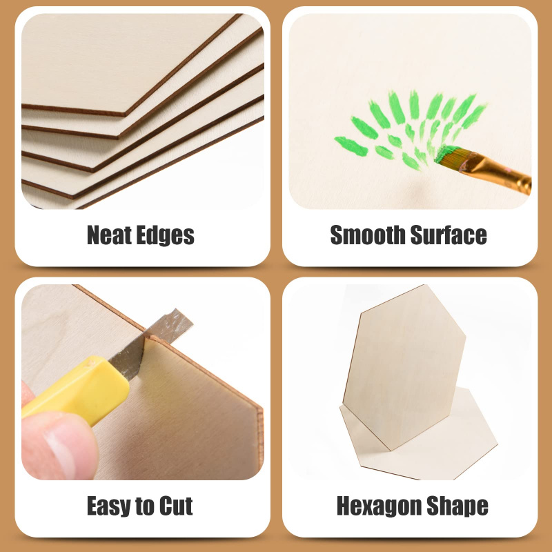 5cm Wooden Hexagon Blank Slice - Christmas Craft Embellishment review and price