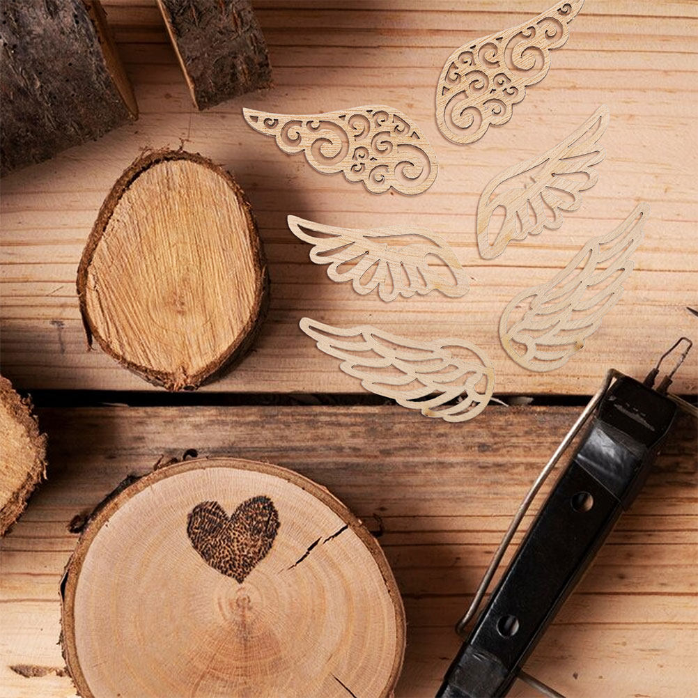 80Pcs Wooden Angel Wings Embel - Christmas Craft Embellishment review and price
