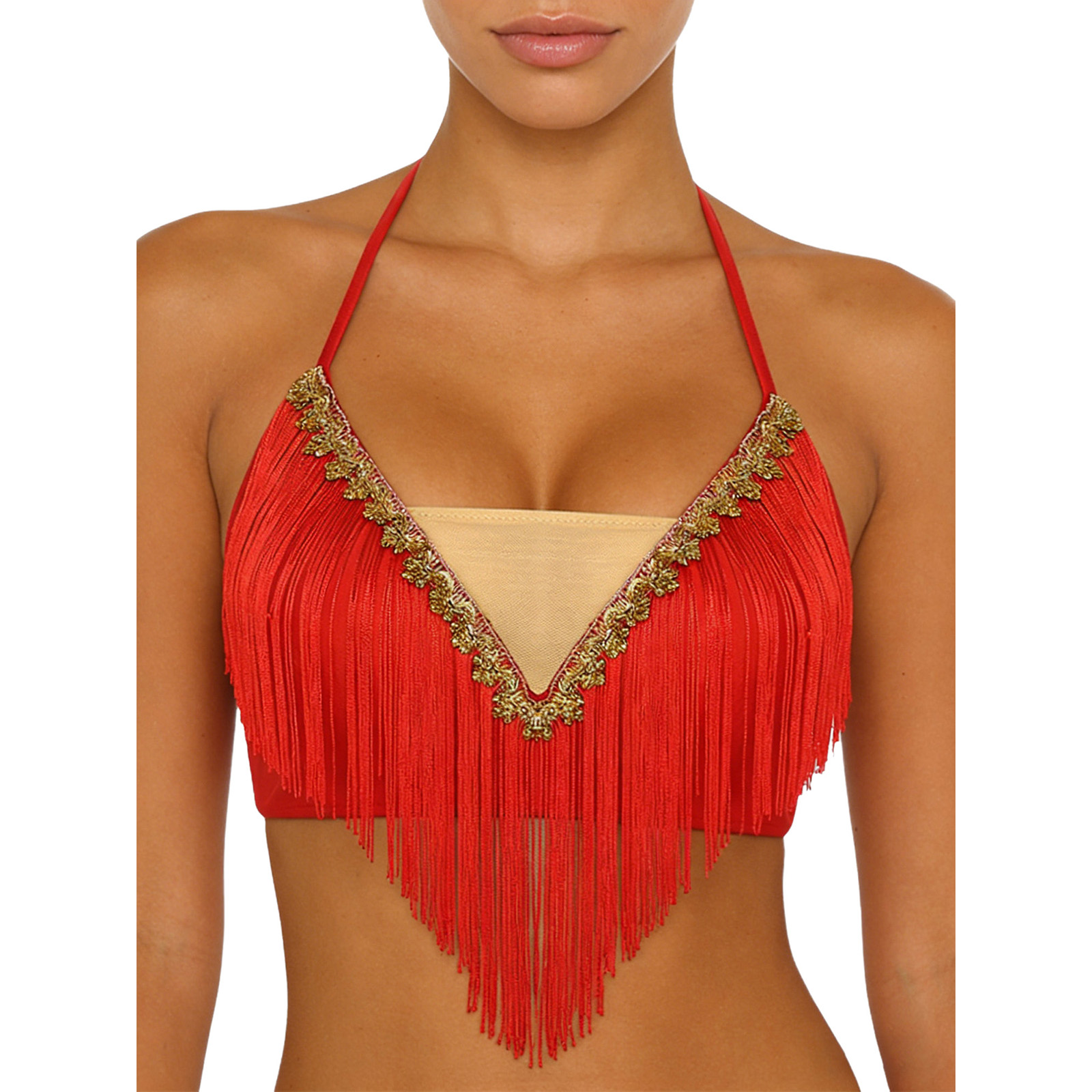 Women Lace-up Tassel Belly Dan - Tassel Fringe Trim review and price